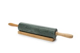 Fox Run 3842 10-Inch Natural Marble Rolling Pin with Wooden Base, Green