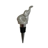 Fox Run 3928 Elephant Wine Stopper, Ceramic and Stainless Steel Reusable Bottle Sealer