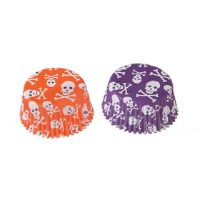 Doughmakers 4354 Purple and Orange Skull Bake Cups, 50 Count