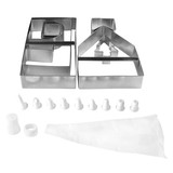 Fox Run 4532 Gingerbread House Cookie Cutter and Icing Bake Set, 19-Piece