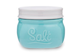 Fox Run 48811 Vintage Style Mason Jar Salt Cellar, Blue Ceramic