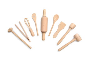 Fox Run 4932 Wooden Kitchen Tools Set for Kids