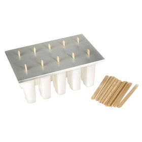 Fox Run 50302 Fox Run Frozen Popsicle Maker Ice Pop Mold with 24 Wooden Popsicle Sticks, BPA-free Plastic and Aluminum