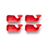 Nantucket Seafood 51133 Nantucket Ceramic Whale Condiment Cups, Set of 4, Red, 3" x 2" x "2"