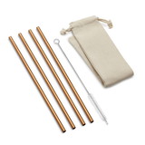 Outset 76627 Outset 76627 Copper Straight Straw with Bag, Set of 4