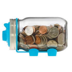 Jarware 82637 Blue Piggy Bank Lid for Regular-Mouth Jars