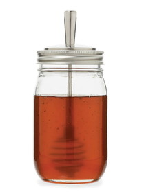 Jarware 82653 Stainless Steel Honey Dipper Lid for Regular Mouth 16-Ounce Mason Jars