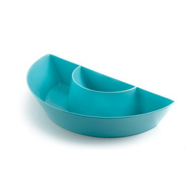 Outset B460PB Double Dipper, Snack and Dip Bowl, Pacific Blue