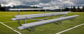 GARED GSNB0308 3-Row Fixed Spectator Bleacher without Aisle, 10" Plank, 8 Ft