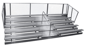 GARED GSNB0515WA 5-Row Fixed Spectator Bleacher with Aisle, 10" Plank, 15 Ft