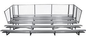 GARED GSNB0527DF 5-Row Fixed Spectator Bleacher without Aisle, 10" Plank, 27 Ft, Double Foot Planks
