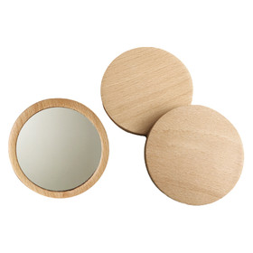 Wooden Pocket Mirror, Small Round Makeup Mirror
