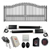 ALEKO 12DLON1300ACC-AP Automated Steel Dual Swing Driveway Gate and Gate Opener Complete Kit - LONDON Style - 12 x 6 Feet - ETL Listed