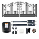 ALEKO 16DVEN1700ACC-AP Automated Steel Dual Swing Driveway Gate and Gate Opener Complete Kit - Venice Style - 16 x 6 Feet