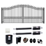 ALEKO 18DLON1700ACC-AP Automated Steel Dual Swing Driveway Gate and Gate Opener Complete Kit - LONDON Style - 18 x 6 Feet
