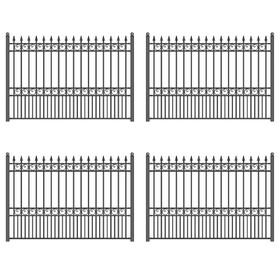 ALEKO 4FENCELON-AP 4-Panel Steel Fence Kit - LONDON Style - 8x5 ft. Each