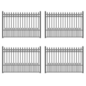 ALEKO 4FENCEPRA-AP 4-Panel Steel Fence Kit - PRAGUE Style - 8x5 ft. Each