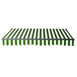 ALEKO AB10X8GWSTR00-AP Retractable Black Frame Patio Awning 10 x 8 Feet - Green and White Stripes