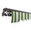 ALEKO AB10X8MSTRGR58-AP Retractable Black Frame Patio Awning 10 x 8 Feet - Multi-Striped Green