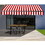 ALEKO AB10X8RWSTR05-AP Retractable Black Frame Patio Awning 10 x 8 Feet - Red and White Stripes