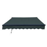 ALEKO AB12X10GREEN166-AP 12 x 10 ft. Retractable Patio Awning - Black Frame - Forest Green Fabric