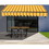 ALEKO AB12X10MSTRY315-AP Retractable Black Frame Patio Awning 12 x 10 Feet - Multi-Striped Yellow