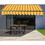 ALEKO AB13X10MSTRY315-AP Retractable Black Frame Patio Awning 13 x 10 Feet - Multi-Striped Yellow