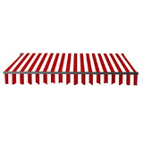ALEKO AB13X10RWSTR05-AP Retractable Black Frame Patio Awning 13 x 10 Feet - Red and White Stripes