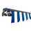 ALEKO ABM12X10BWSTR03-AP Motorized Retractable Black Frame Patio Awning 12 x 10 Feet - Blue and White Stripes