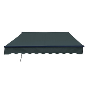 ALEKO ABM16X10GREEN166-AP 16 x 10 ft. Retractable Motorized Patio Awning - Black Frame - Forest Green Fabric