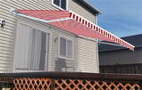 ALEKO AW-RDWTSTR05-AP Retractable Patio Awning - Red and White Striped