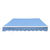 ALEKO AW10X8LBLUE068-AP 10 x 8 ft. Retractable Patio Awning - White Frame - Sky Blue Fabric