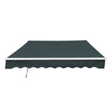 ALEKO AW12X10GREEN166-AP 12 x 10 ft. Retractable Patio Awning - White Frame - Forest Green Fabric