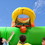 ALEKO BHSPORTS-AP Inflatable Playtime 4-In-1 Bounce House with Basketball Rim, Soccer Arena, Volleyball Net, and Slide