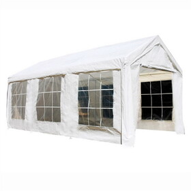 ALEKO CPWT1020-AP Heavy Duty Outdoor Canopy Tent with Sidewalls and Windows - 10 X 20 FT - White