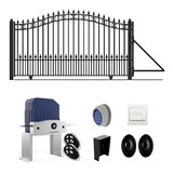 ALEKO DG12STPSSLAC1500-AP Automated Steel Sliding Driveway Gate and Gate Opener Complete Kit - ST. LOUIS Style - 12 x 6 Feet