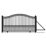 ALEKO DG14PARSSL-AP Steel Sliding Driveway Gate - PARIS Style - 14 x 6 Feet