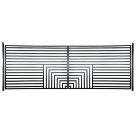 ALEKO DG16FLORD-AP Steel Dual Swing Driveway Gate - Florence Style - 16 x 6 Feet