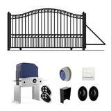 ALEKO DG18PARSSLAC1500-AP Automated Steel Sliding Driveway Gate and Gate Opener Complete Kit - PARIS Style - 18 x 6 Feet