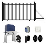 ALEKO DG20MADSSLAC2000-AP Automated Steel Sliding Driveway Gate and Gate Opener Complete Kit - MADRID Style - 20 x 6 Feet