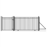 ALEKO DG20MADSSLPED-AP Steel Sliding Driveway Gate - 20 ft with Pedestrian Gate - 5 ft - MADRID Style
