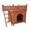 ALEKO DH28X20X25WD-AP Cedar Wooden Dog Kennel with Side Steps and Balcony - 28 x 20 x 25 Inches