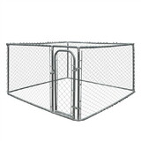 ALEKO DK7X7X4-AP DIY Chain Link Dog Kennel - 7.5 X 7.5 X 4 Feet