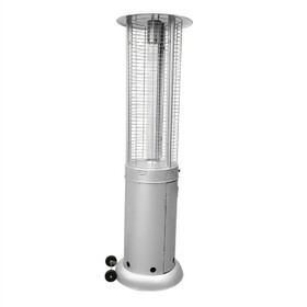ALEKO EPHRSIL-AP Outdoor Patio Cylinder Propane Space Heater with Adjustable Thermostat - 40,000 BTU - Silver