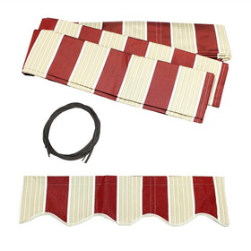 ALEKO FAB12X10MSRED19-AP Retractable Awning Fabric Replacement - 12x10 Feet - Multi Striped Red