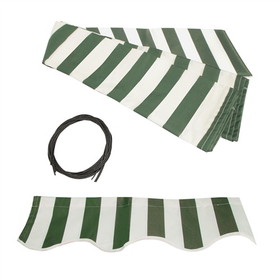 ALEKO FAB13X10GRWT00-AP Retractable Awning Fabric Replacement - 13x10 Feet - Green and White Striped