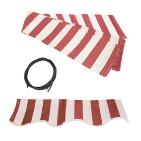 ALEKO FAB13X10REDWT05-AP Retractable Awning Fabric Replacement - 13x10 Feet - Red and White Striped