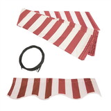 ALEKO FAB16X10REDWT05-AP Retractable Awning Fabric Replacement - 16x10 Feet  - Red and White Striped