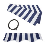 ALEKO FAB20X10BLUWT03-AP Retractable Awning Fabric Replacement - 20x10 Feet - Blue and White Striped