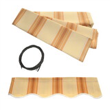 ALEKO FAB6.5X5MSTYEL315-AP Retractable Awning Fabric Replacement - 6.5 x 5 Feet - Multi-Stripe Yellow